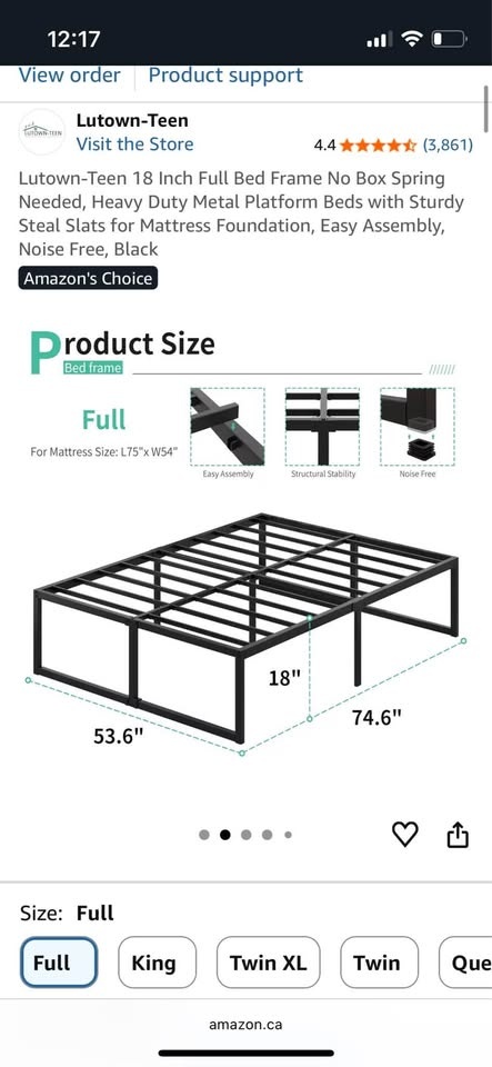 Full Size Bed Frame - 18 Inch Height - photo 3