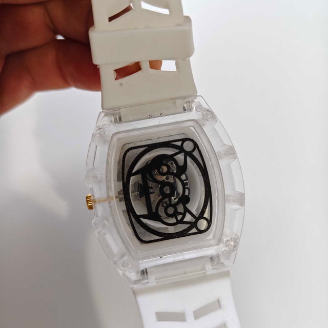 Beautiful White Transparent Watch with soft rubber strap - photo 2