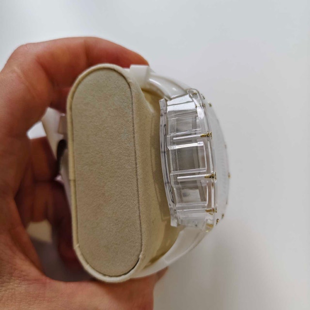 Beautiful White Transparent Watch with soft rubber strap - photo 3