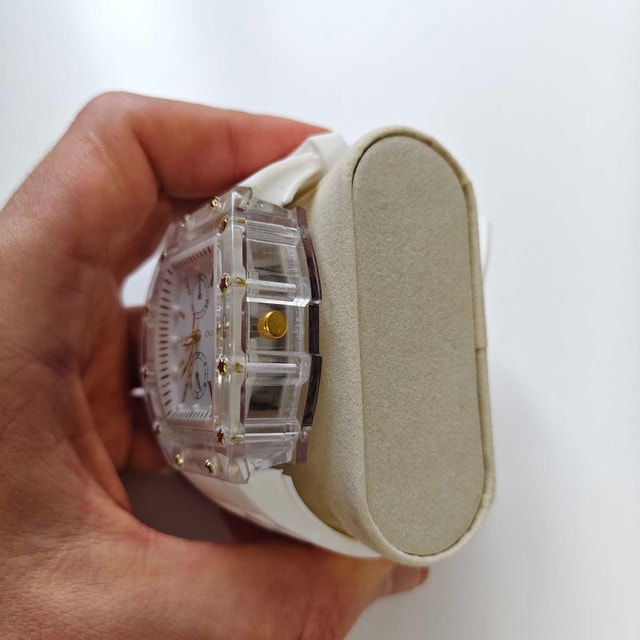 Beautiful White Transparent Watch with soft rubber strap - photo 4