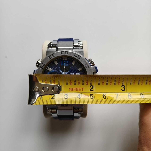 Big Metal Sport Watch⌚ with blue rubber strap - photo 5
