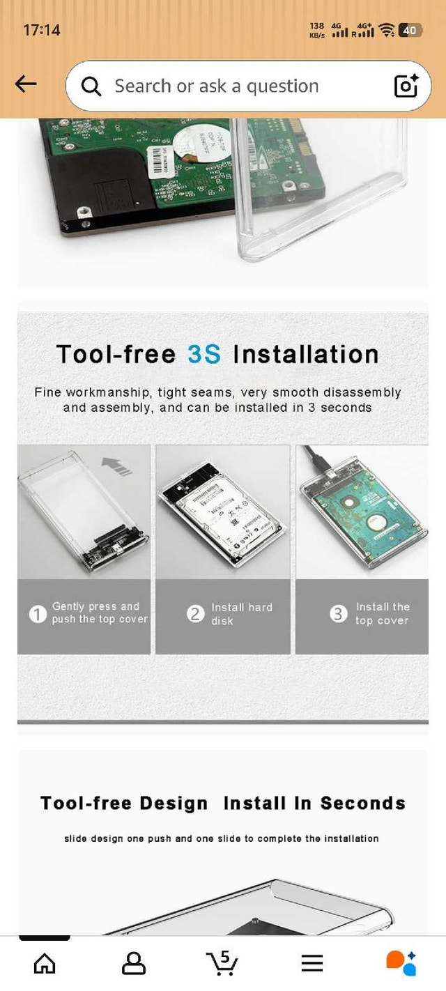 Hard Drive Enclosure USB 3.0 SATA External 2.5" HDD SSD - photo 3