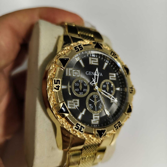 Expensive Gold and Black Full Metal Heavy Men's Watch ⌚ - photo 2
