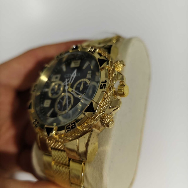Expensive Gold and Black Full Metal Heavy Men's Watch ⌚ - photo 3