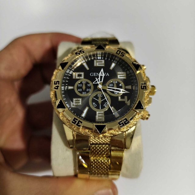 Expensive Gold and Black Full Metal Heavy Men's Watch ⌚ - photo 4