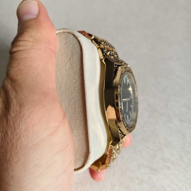 Unique Design Luxury Heavy Gold and Black Classic Watch - photo 2