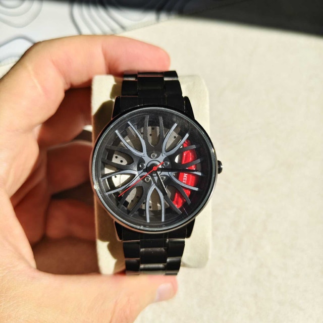 Nice Racing Wheel Red Brake Support Metal Watch