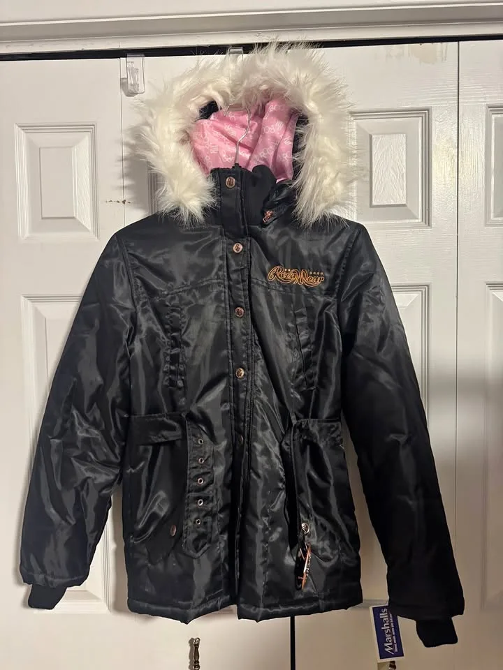 Girls Rocawear Faux Fur Coat with Belt thumbnail