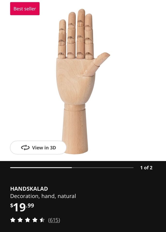 IKEA Handskalad Wooden Hand Decoration - photo 2