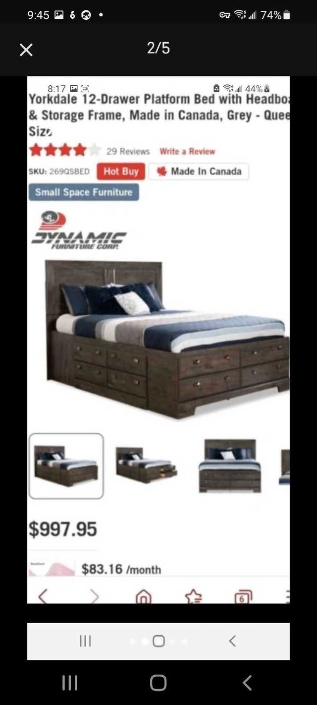 Queen Size Yorkdale Bedroom Set (Bed & Dresser) - photo 2