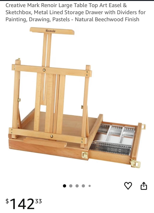 Table Top Art Easel & Sketchbox, Storage Drawer - photo 2