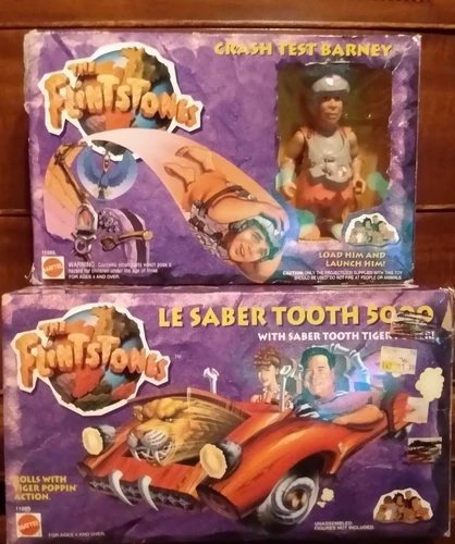 Flintstones Movie Le Sabre Tooth 5000 & Crash Barney 1993