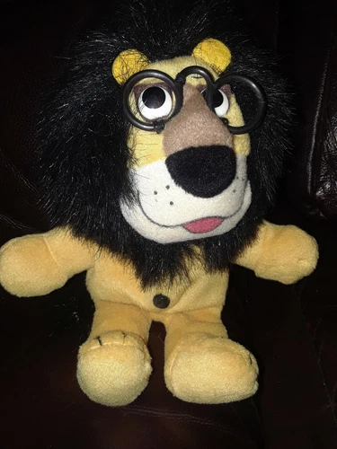 Vintage Hubert The Harris Bank Lion W/ Glasses Plush Bean Filled