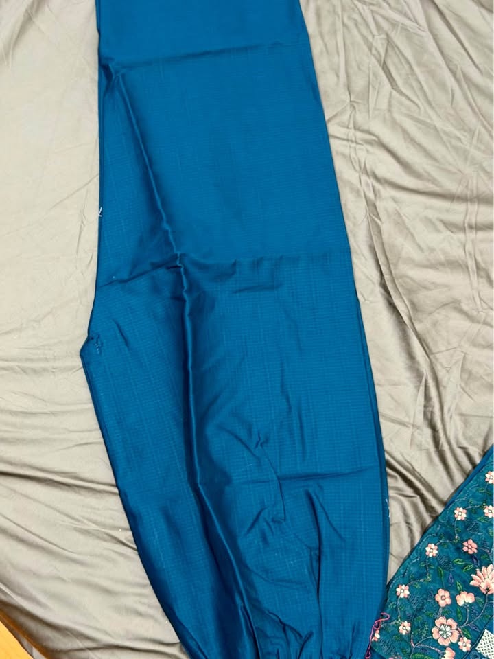 Teal Blue Embroidered 3-Piece Suit – Brand New | Size Large - photo 4
