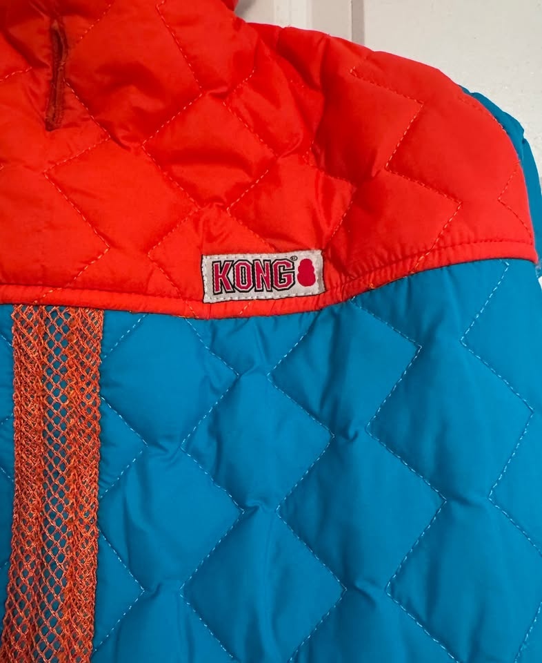 Kong Quilted LED Puffy Dog Coat/Jacket, Blue/Orange, Size: Large - photo 2