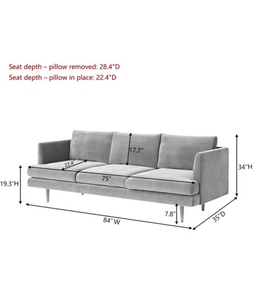 84” Boucle White Couch - photo 2