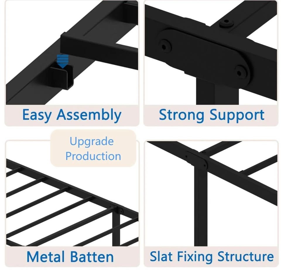 Mainstays Full 14" Heavy Duty Steel Slat Platform Bed Frame - photo 3