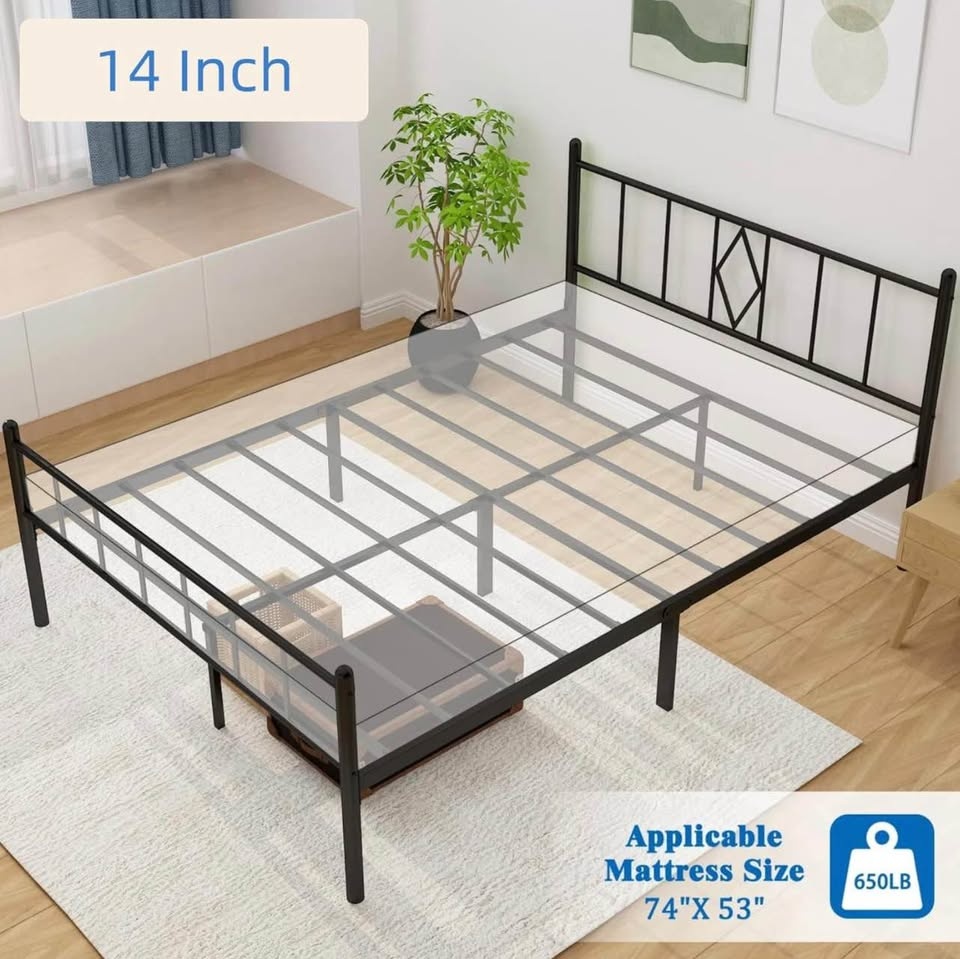 Mainstays Full 14" Heavy Duty Steel Slat Platform Bed Frame - photo 4