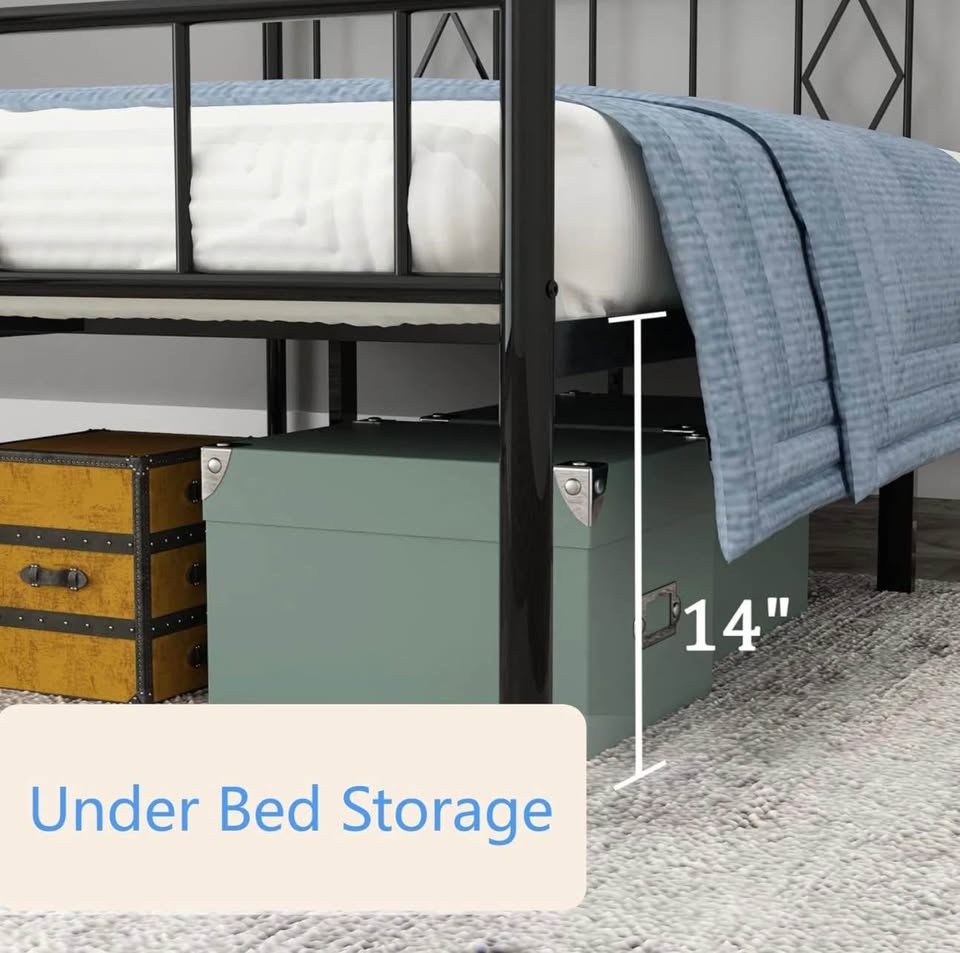 Mainstays Full 14" Heavy Duty Steel Slat Platform Bed Frame - photo 5