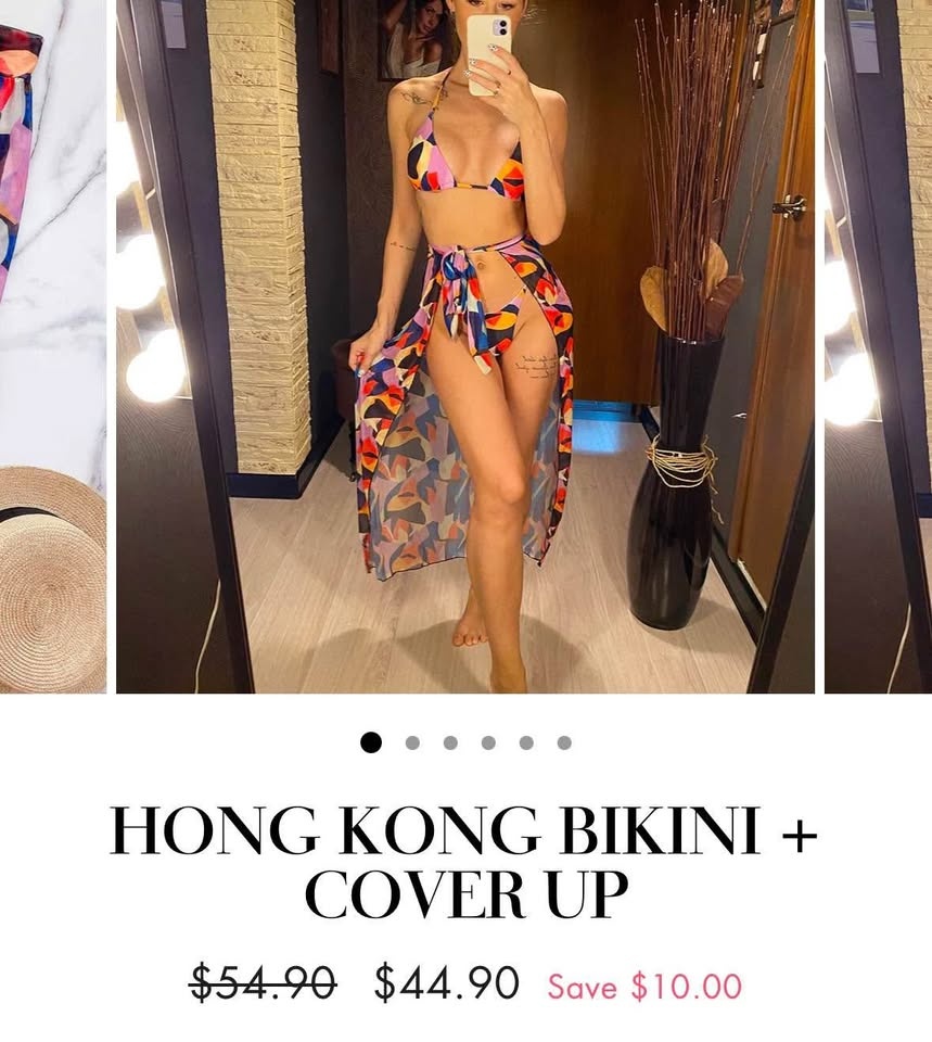 Adorable Geometric Bikini Cover Up Set