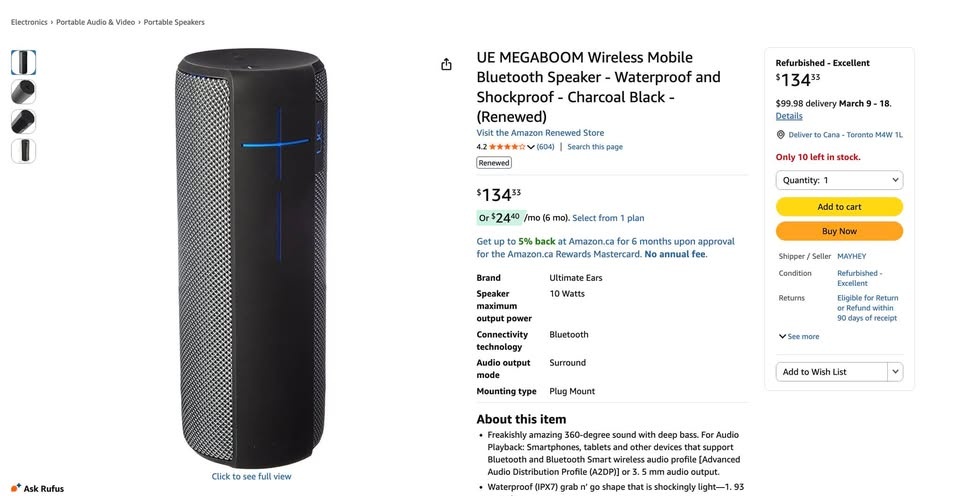 UE MEGABOOM Wireless Bluetooth Speaker - Waterproof - photo 5