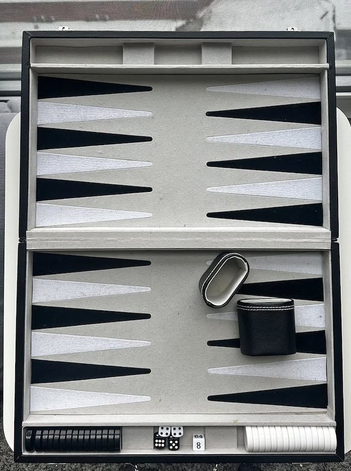 Large Leatherette Backgammon Set 43.5cm – Complete