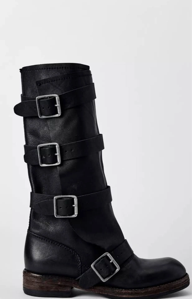 Flat Leather Ankle Boots - Size 36 - photo 3