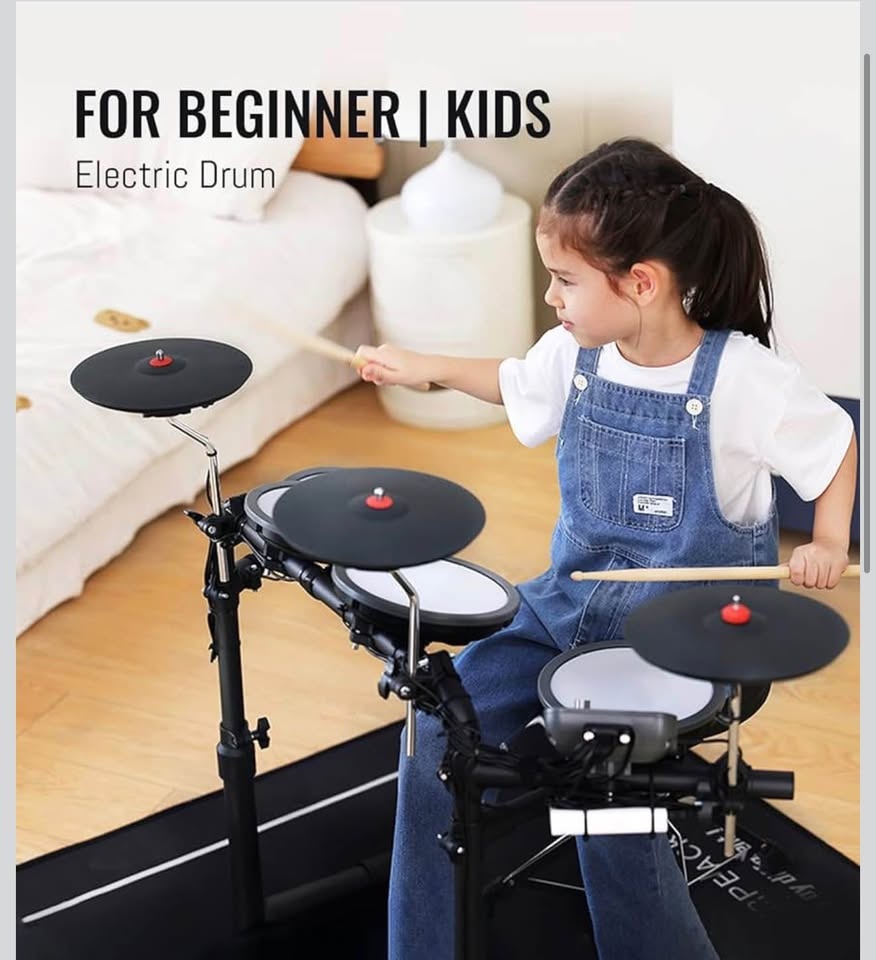 Electric Drum Set with 7'' Mesh Pads & Rubber Cymbals - Brand Ne - photo 2