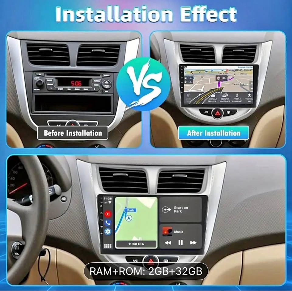 Hyundai Accent/Verna 2011-2019 Android Car Stereo w/ CarPlay