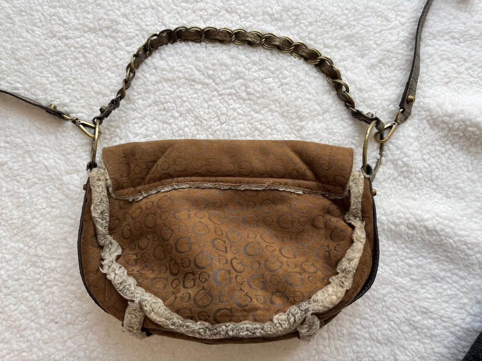 RARE Vintage Y2K Guess Camel Brown Padded Shoulder Bag - photo 3