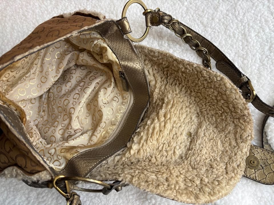 RARE Vintage Y2K Guess Camel Brown Padded Shoulder Bag - photo 5