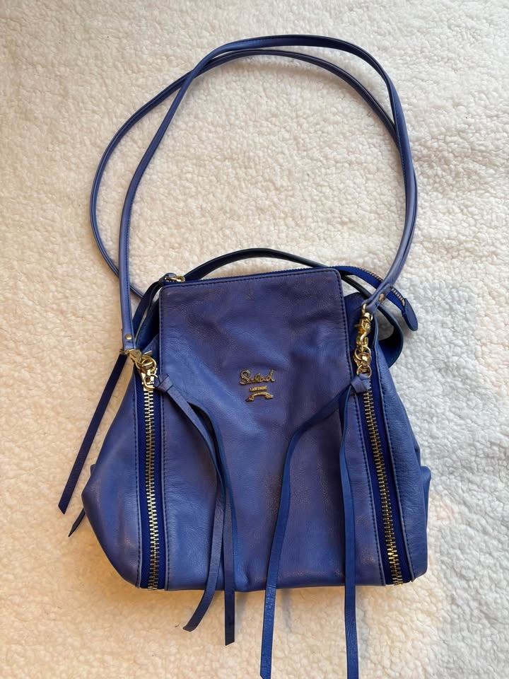 SALAD Blue Genuine Leather Top Handle Shoulder Bag - photo 2