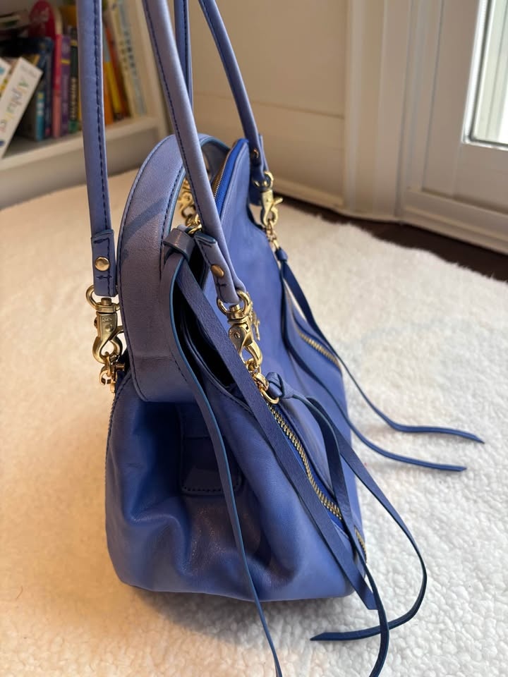 SALAD Blue Genuine Leather Top Handle Shoulder Bag - photo 4