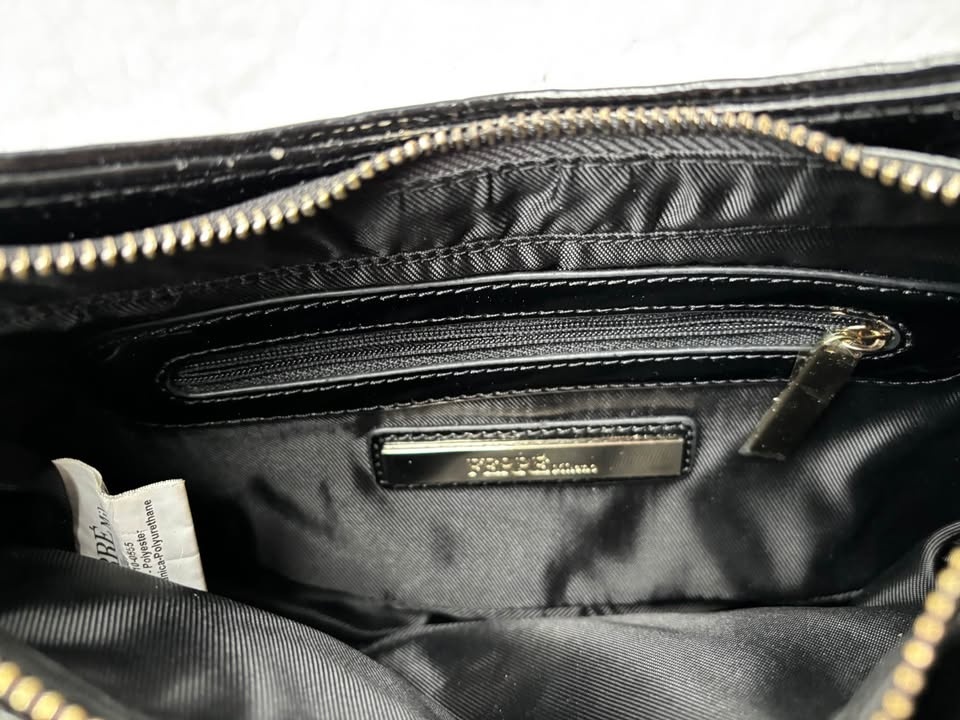 Ferre Milano Black Nylon Shoulder Bag with Bow Accent - photo 5