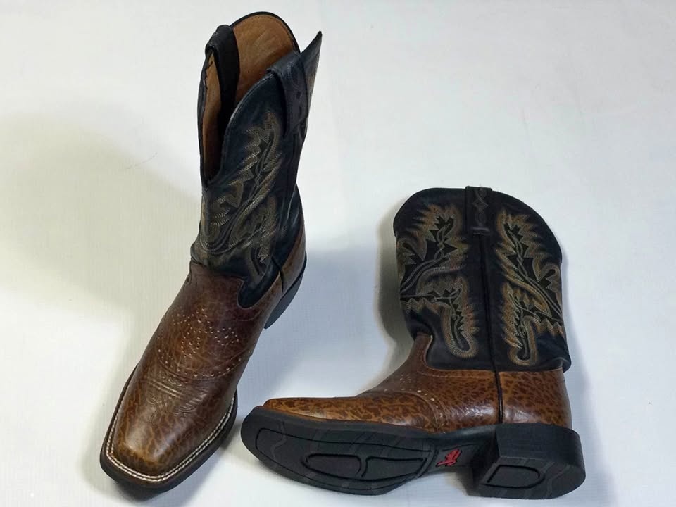 Justin Embroidery Square Toe Cowboy Boots Men's 6B / narrow