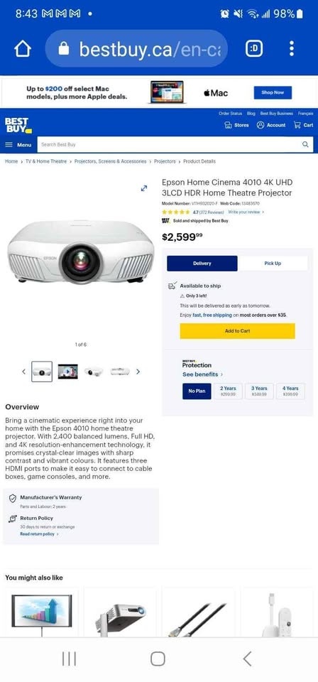 Epson 4010 4k projector - photo 4