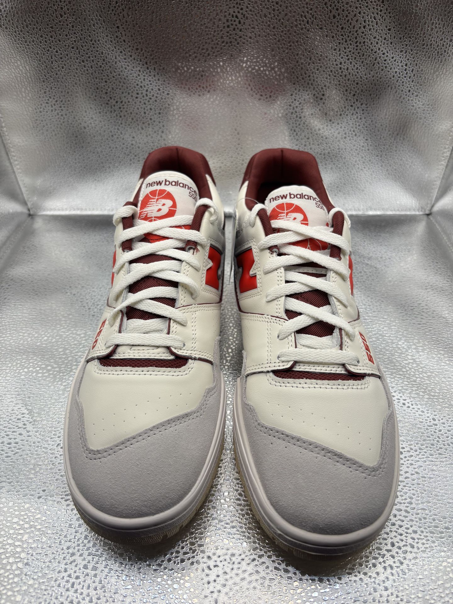 New Balance 550 Sea Salt Grey True Red - photo 2