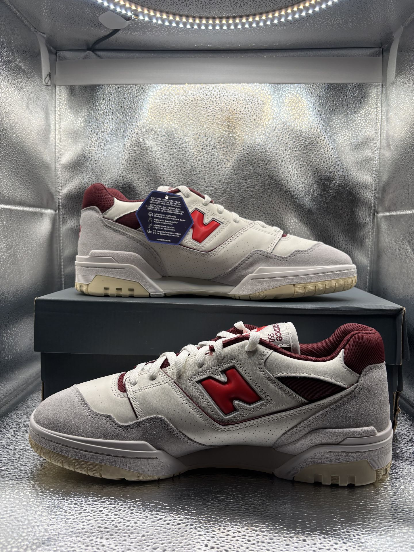 New Balance 550 Sea Salt Grey True Red - photo 5