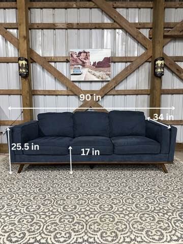 Leon’s Modern Teak Retro Sofa in Blue 🛋️ - photo 2