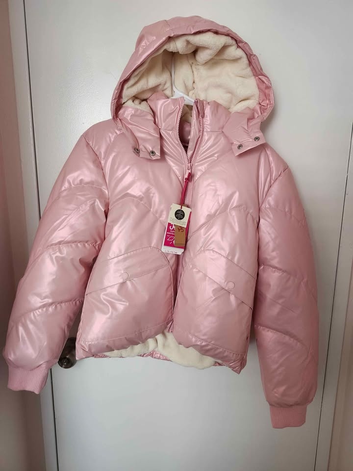 Brand New Justice Girls Pink Puffer Jacket – Size L (10/12) 💗❄️ - photo 2