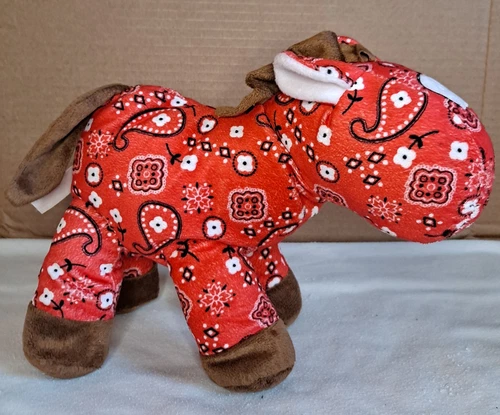 Stuffed Red Pailey Bandana Giraffe Plush
