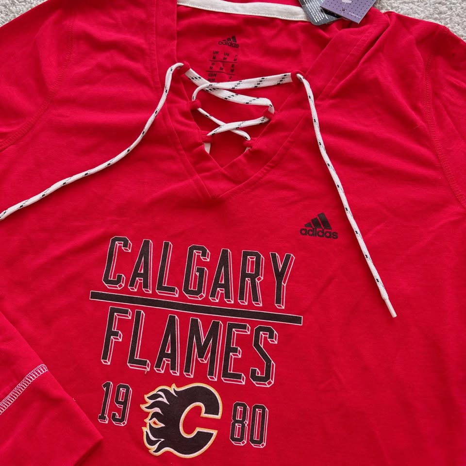 New ADIDAS NHL Calgary Flames Top Size M - photo 4