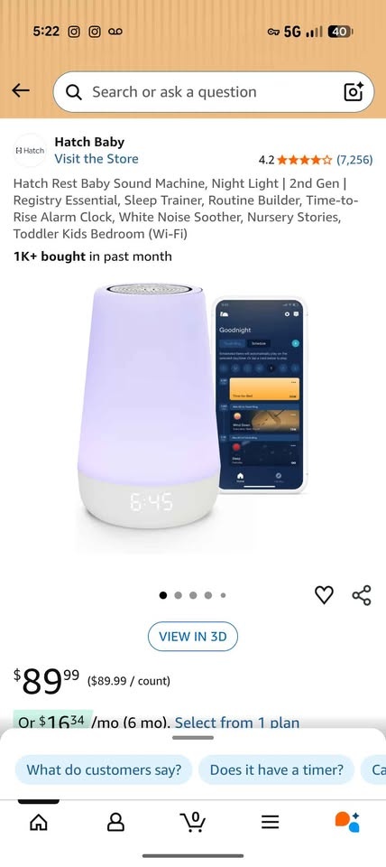 Hatch Rest Baby Sound Machine, Night Light 2nd Gen - photo 2