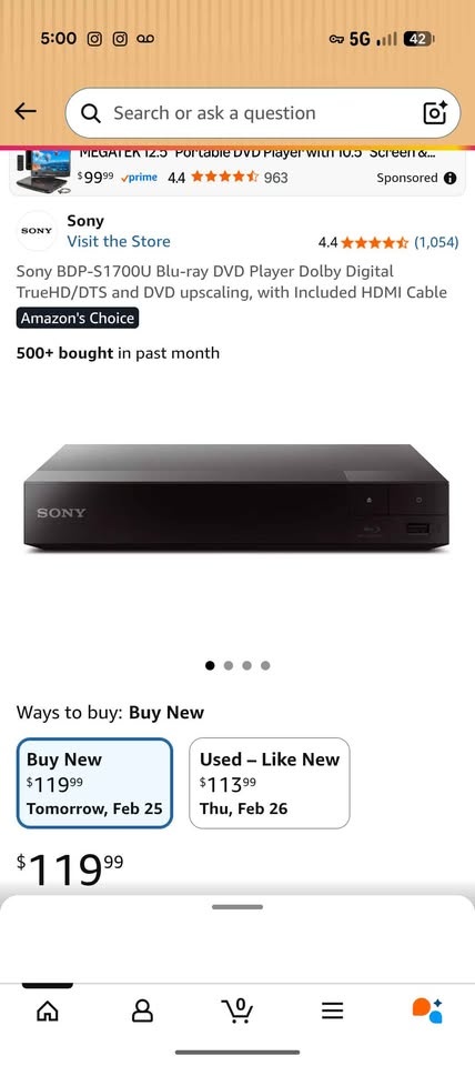 Sony BDP-S1700U Blu-ray DVD Player Dolby Open Box - photo 2