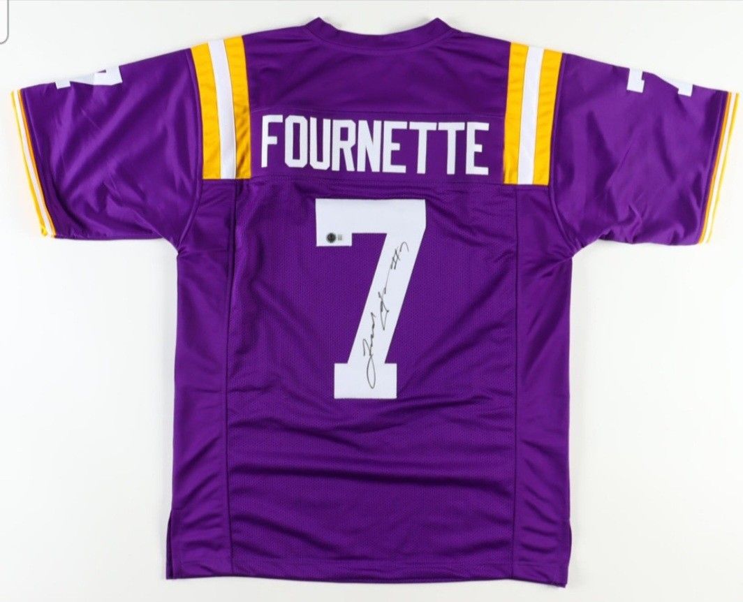 Leonard Fournette Signed #7 LSU Custom Jersey (Beckett)