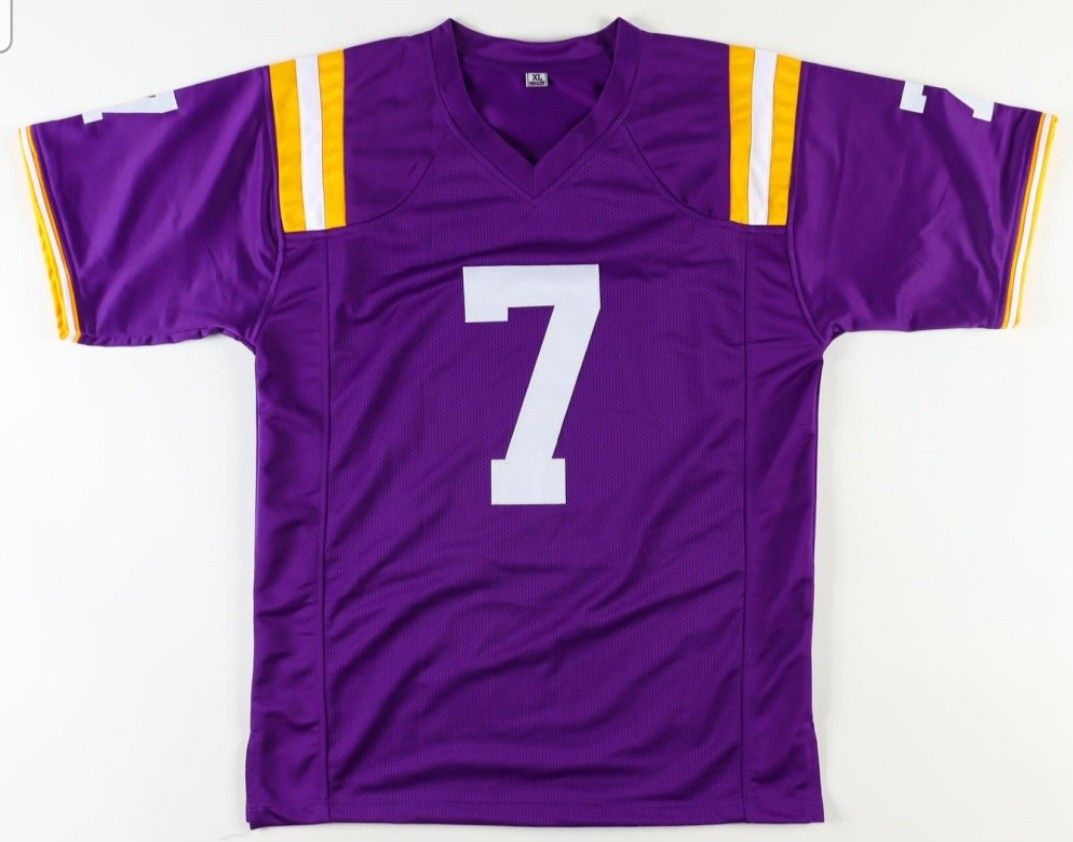 Leonard Fournette Signed #7 LSU Custom Jersey (Beckett) - photo 3