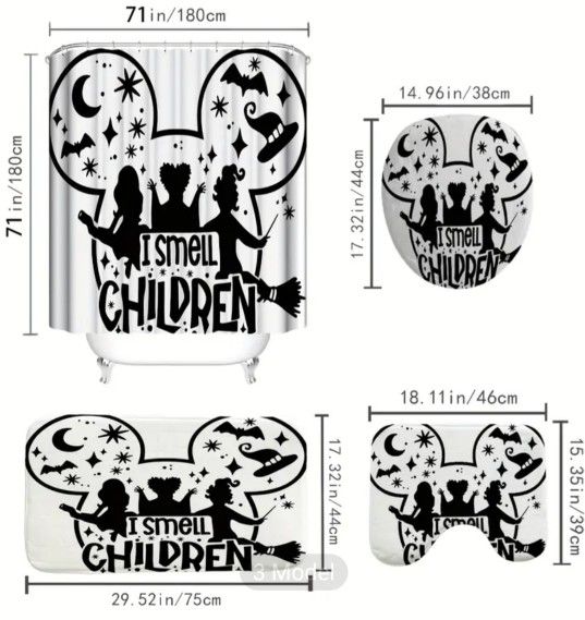 Hocus Pocus "I Smell Children" Shower Curtain Set - photo 3