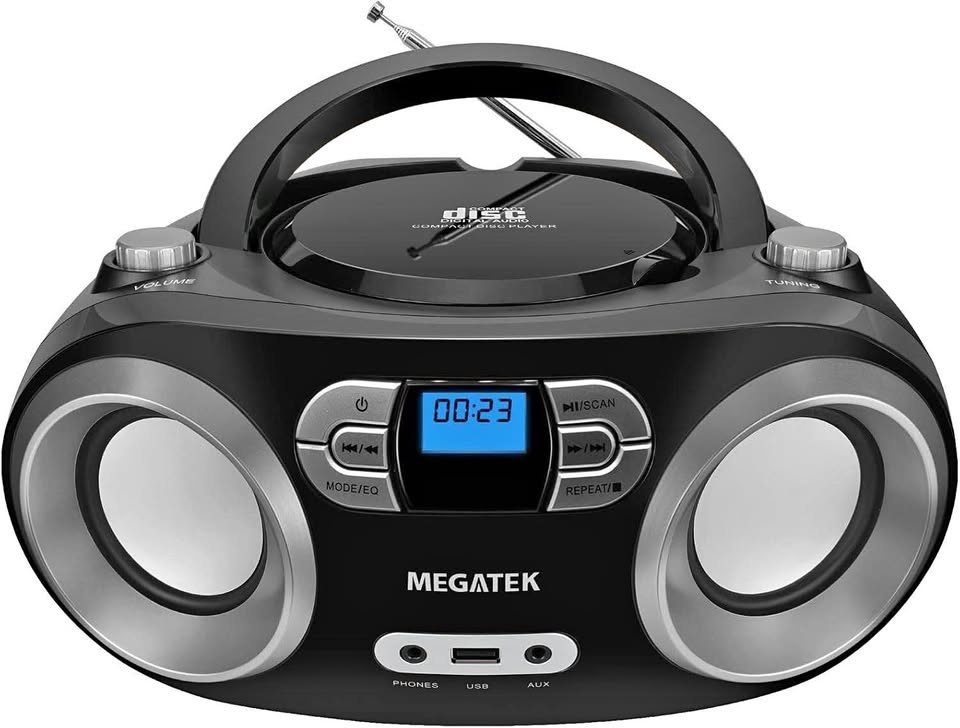 Portable CD Player Boombox with FM Radio