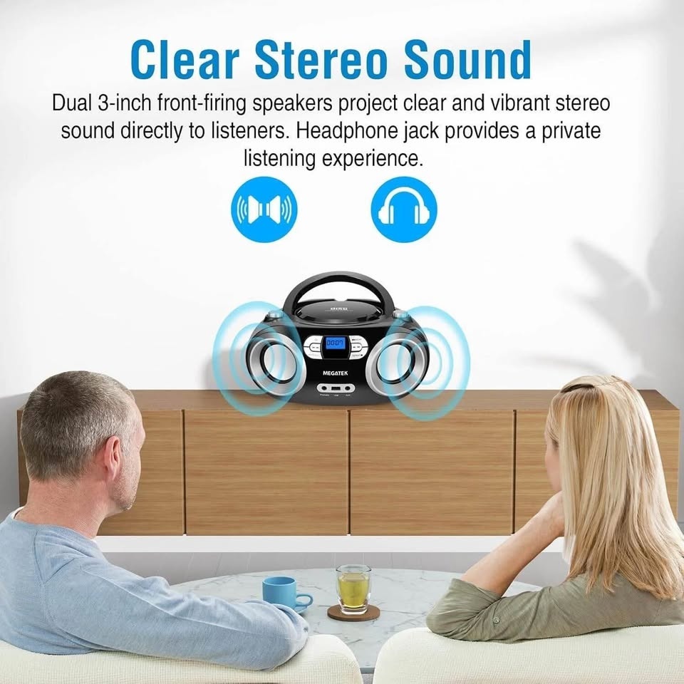 Portable CD Player Boombox with FM Radio - photo 3