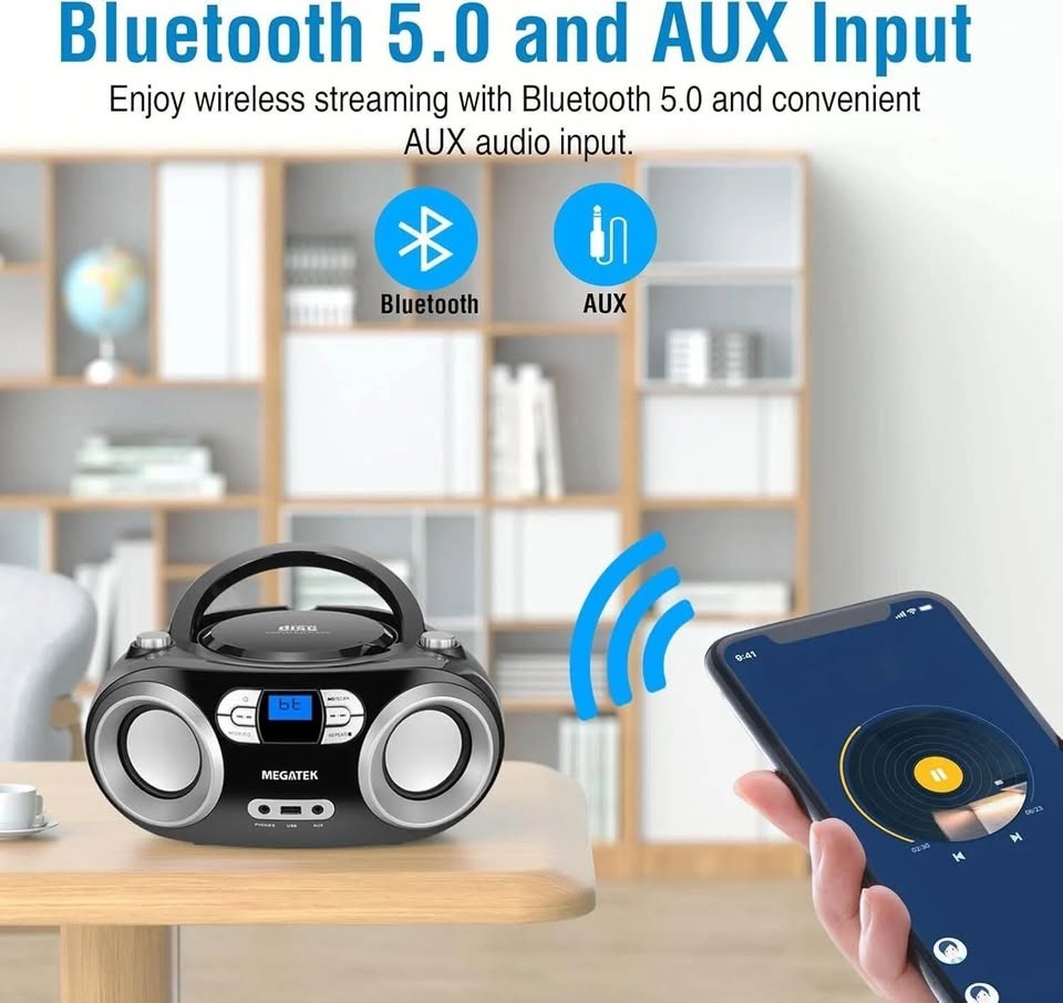 Portable CD Player Boombox with FM Radio - photo 4